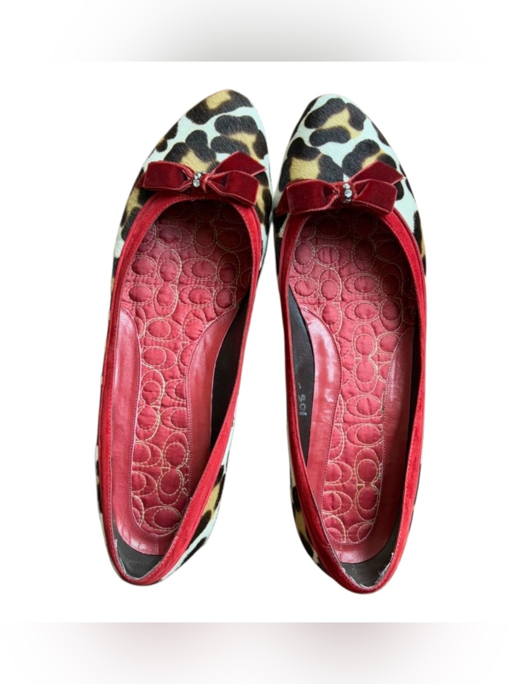 Y2k RARE Vintage Coach ocelot leopard flats